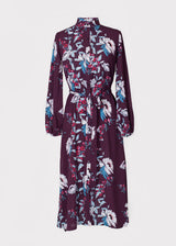 Acacia Dress in Plum Peony print