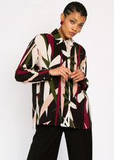 Nerine Longline Shirt in Abstract Floral Print