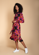 The Acacia Shirt Dress in Pink & Rust Floral