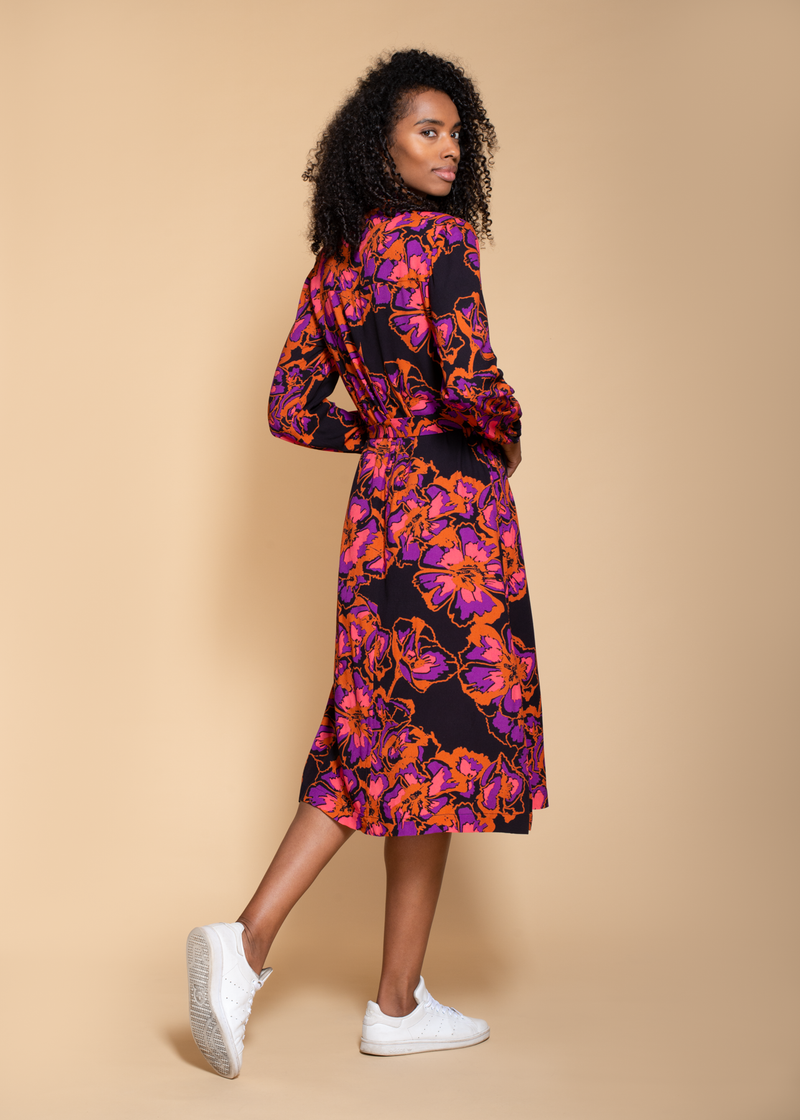 The Acacia Shirt Dress in Pink & Rust Floral